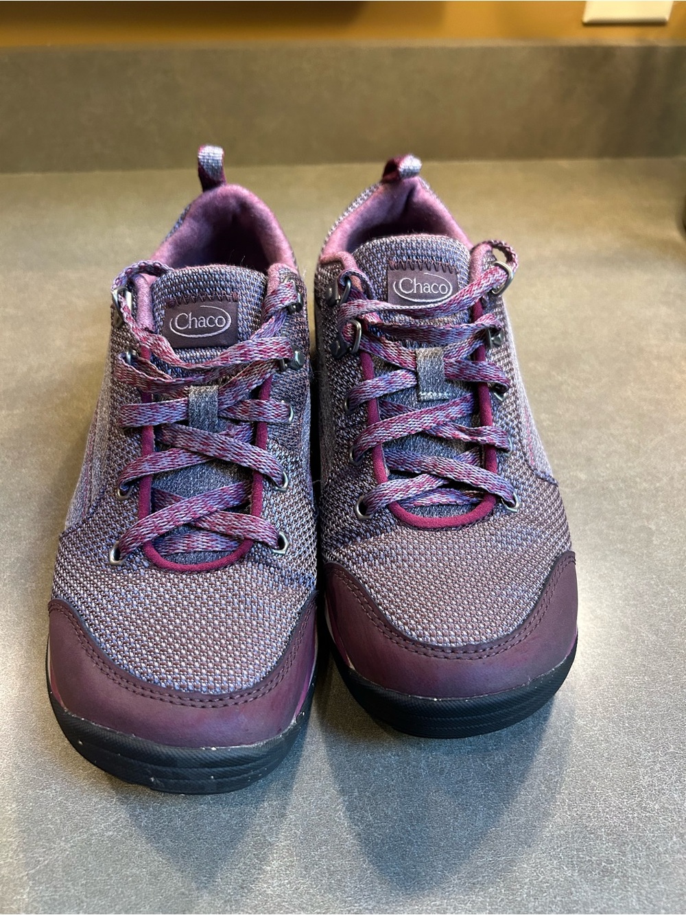 Chaco Women's Mauve and Pink Mesh Lace-Up Athletic Shoes